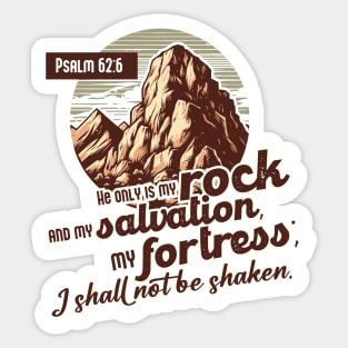 Design Print Christian Biblical Verse Psalm 62:6 my rock Sticker